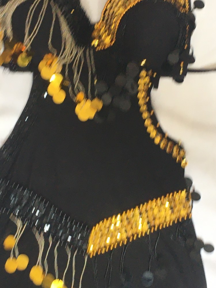 Egyptian Sexy belly dance costume, handmade Black stitched belly dance dress بدلة رقص شرقى