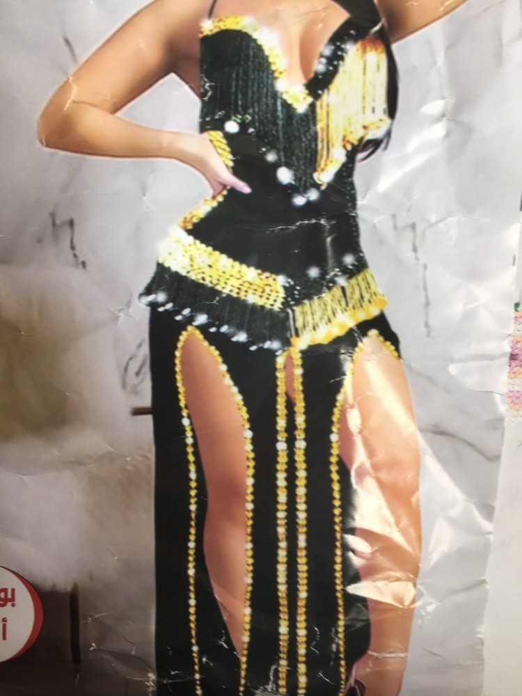 Egyptian Sexy belly dance costume, handmade Black stitched belly dance dress بدلة رقص شرقى