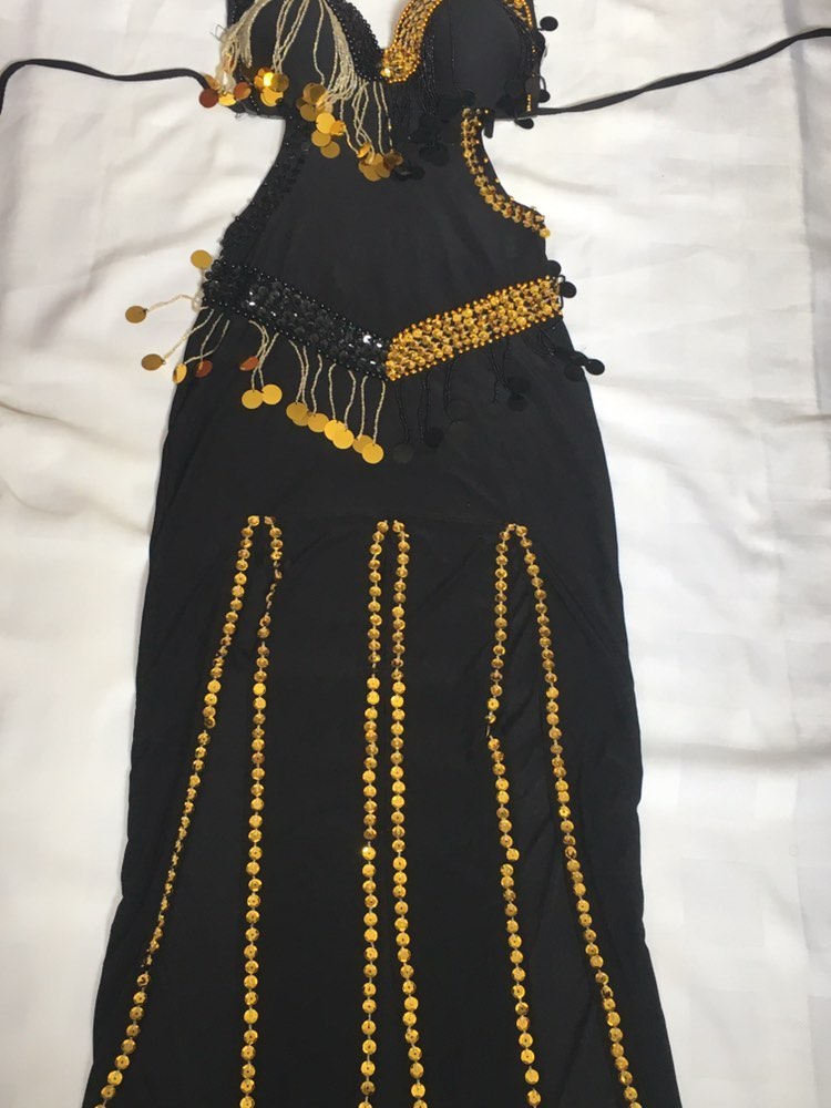 Egyptian Sexy belly dance costume, handmade Black stitched belly dance dress بدلة رقص شرقى