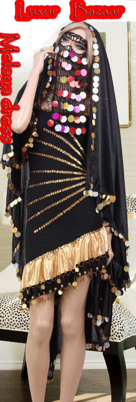 Egyptian Belly Dance Dress Iskandaryan Costume, Galabia, Fallahi, Melaya dress جلابية رقص شرقى اسكندرانى