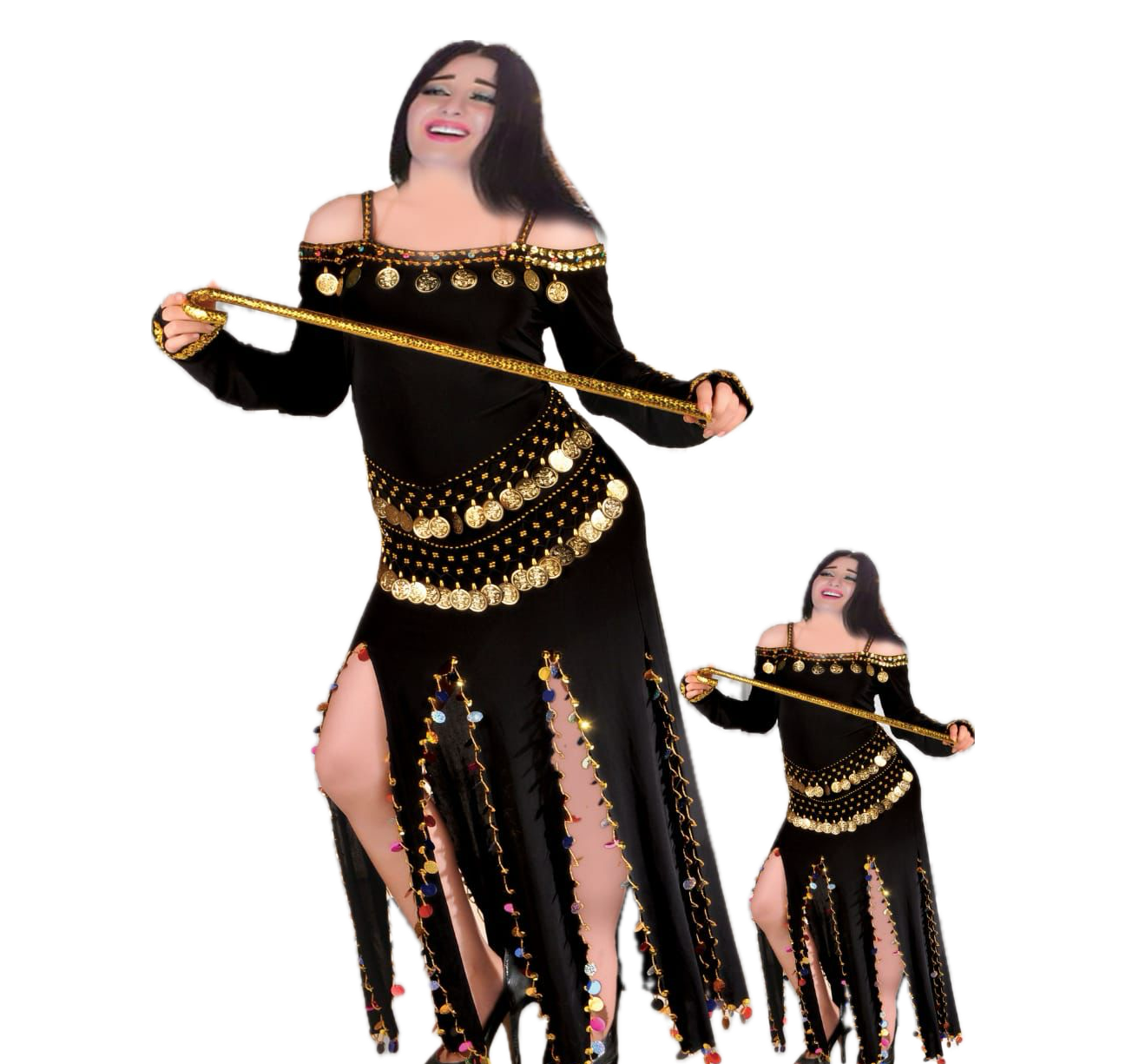 Egyptian Belly Dance Dress Saidi Costume Baladi Galabia Fallahi Abaya Kaftan جلابية رقص شرقى