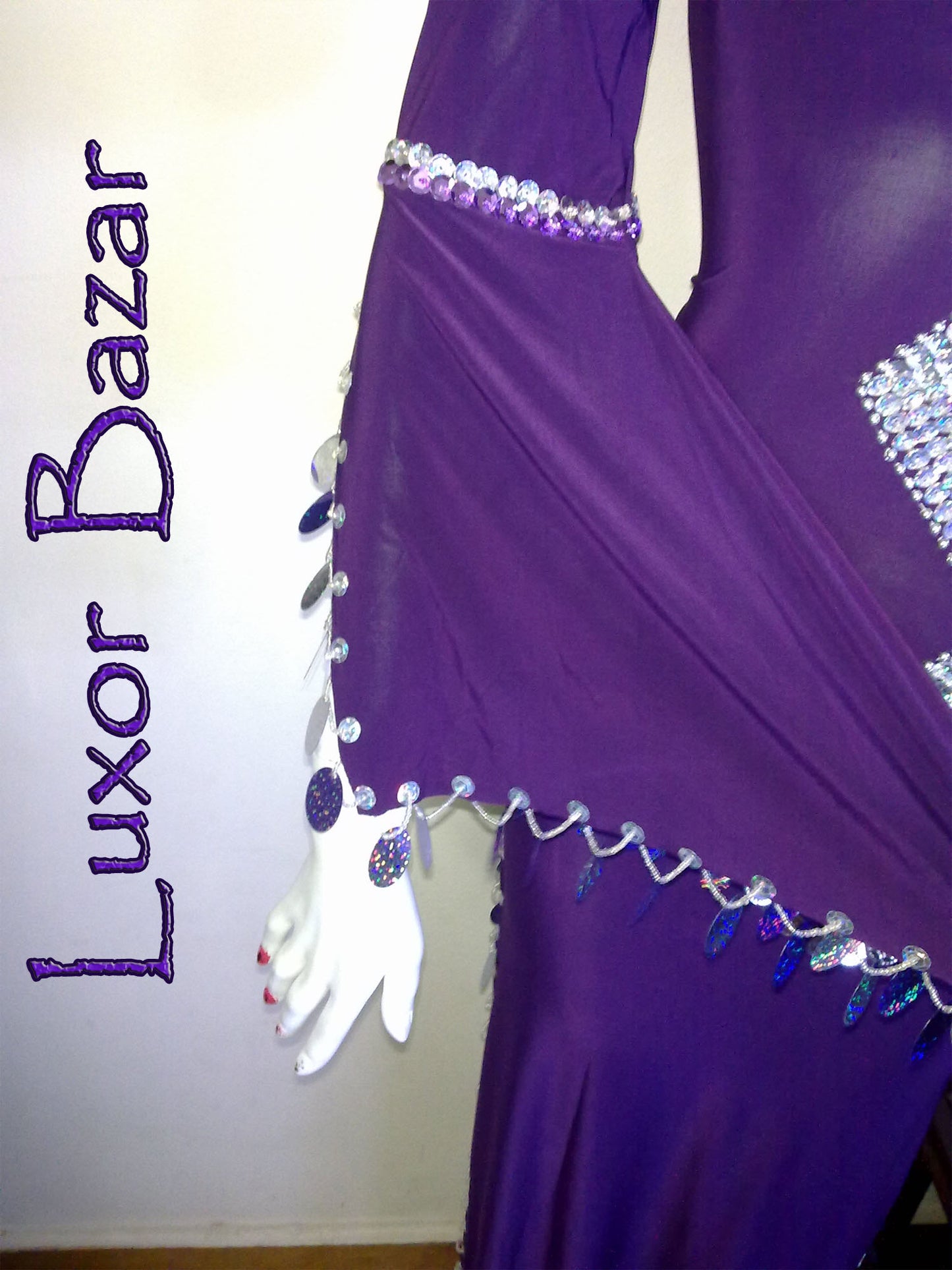 Oriental Egyptian Belly Dance Costume Saidi Dress, Baladi Galabeya,Fallahi Abaya