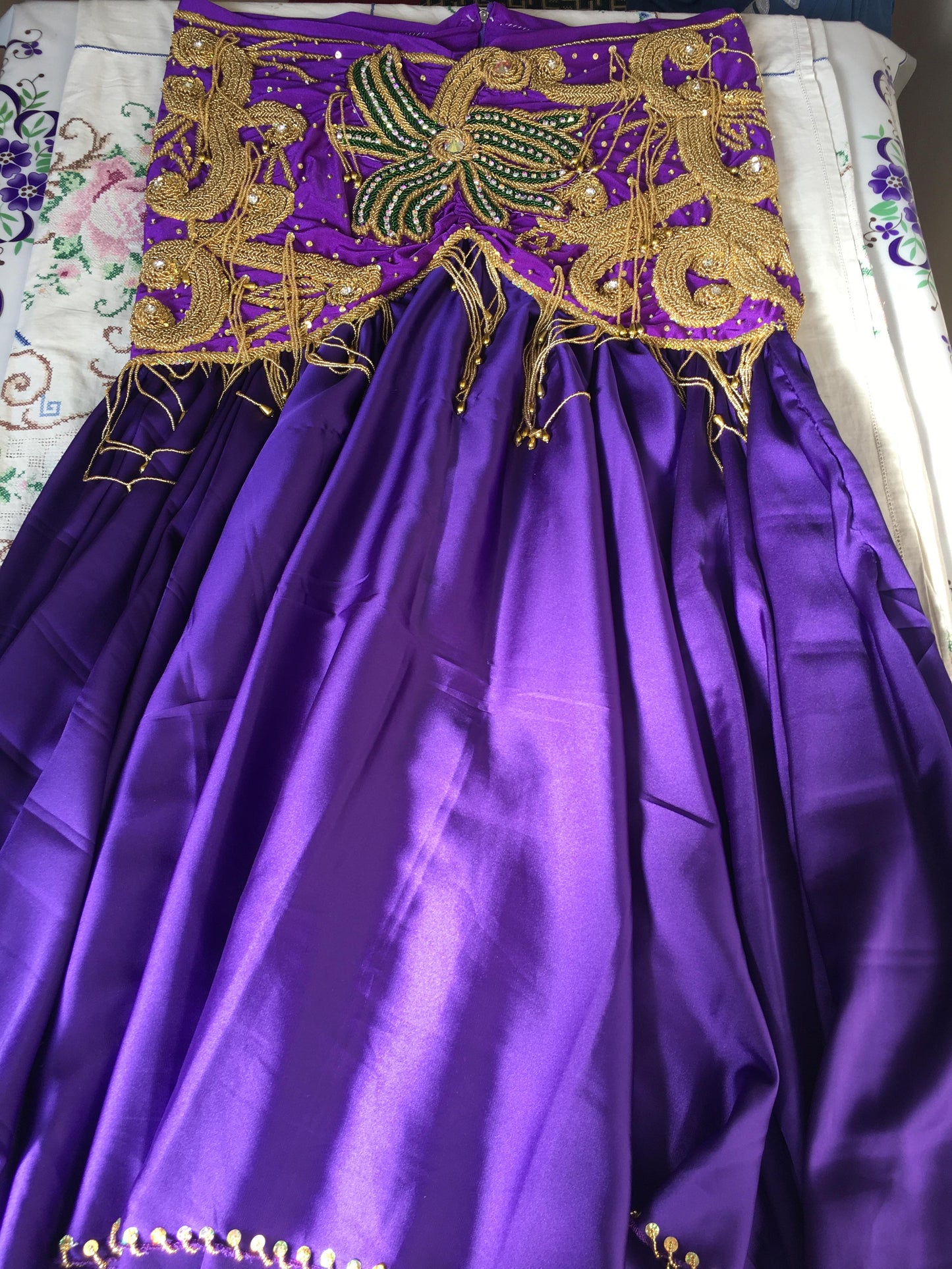 Handmade Egyptian Belly Dance Costume – Custom-Made Oriental Dress – Gypsy-Inspired Professional Outfit