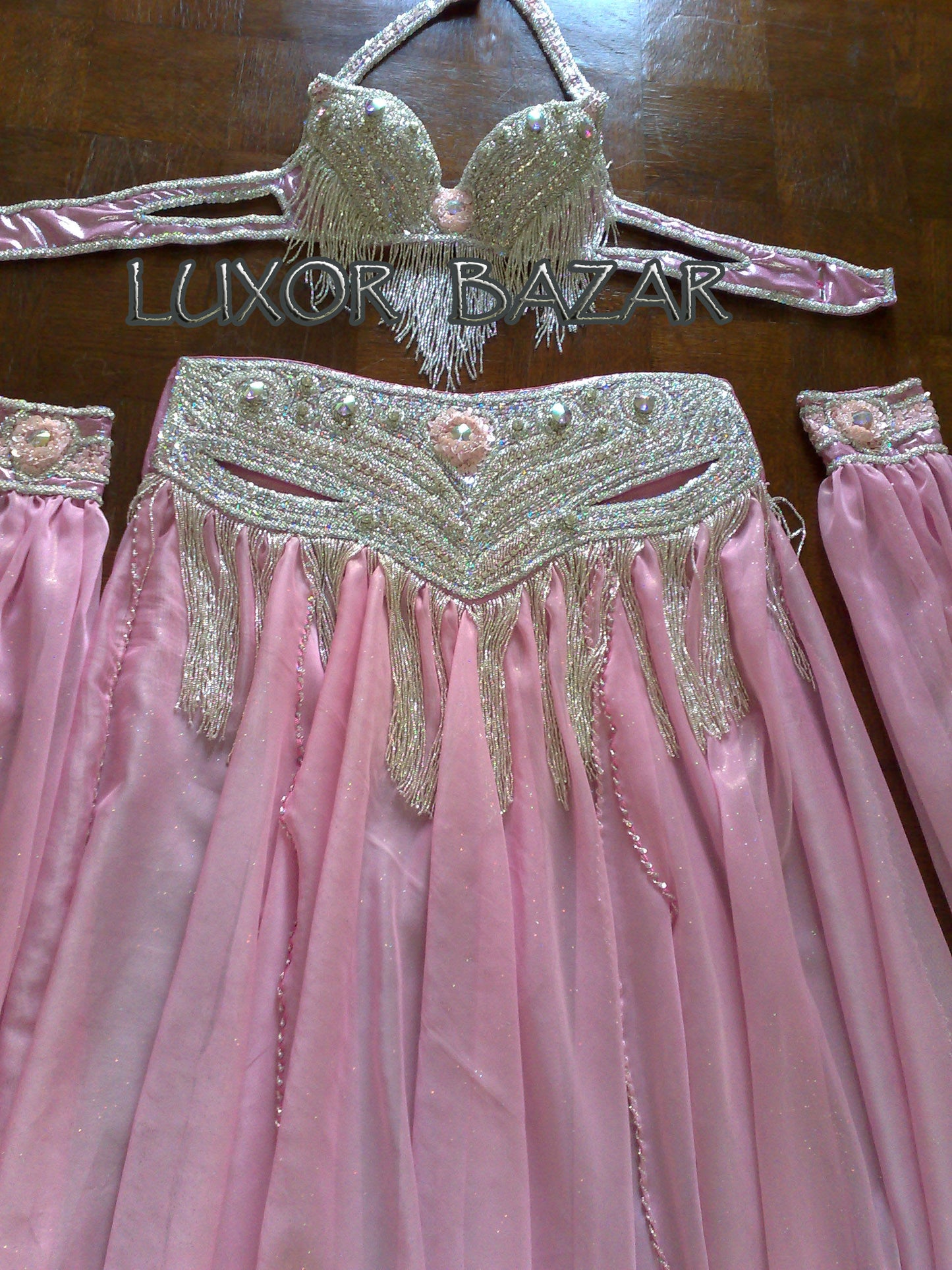 Professional belly dance costume/ Luxurious top quality belly dancer outfit/ belt, skirt, bra and sleeves
