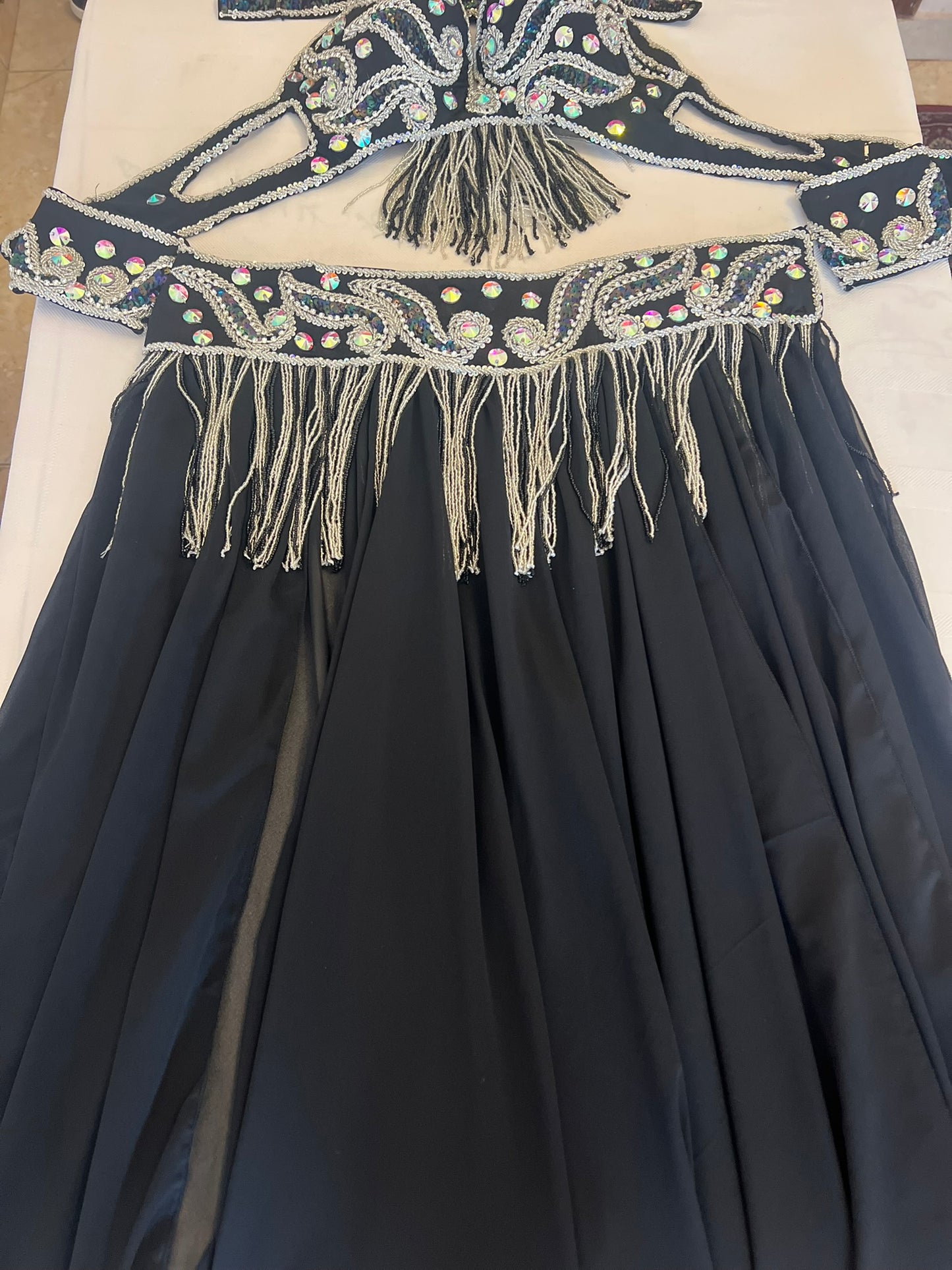 Professional belly dance costume/ Luxurious handmade belly dancer outfit