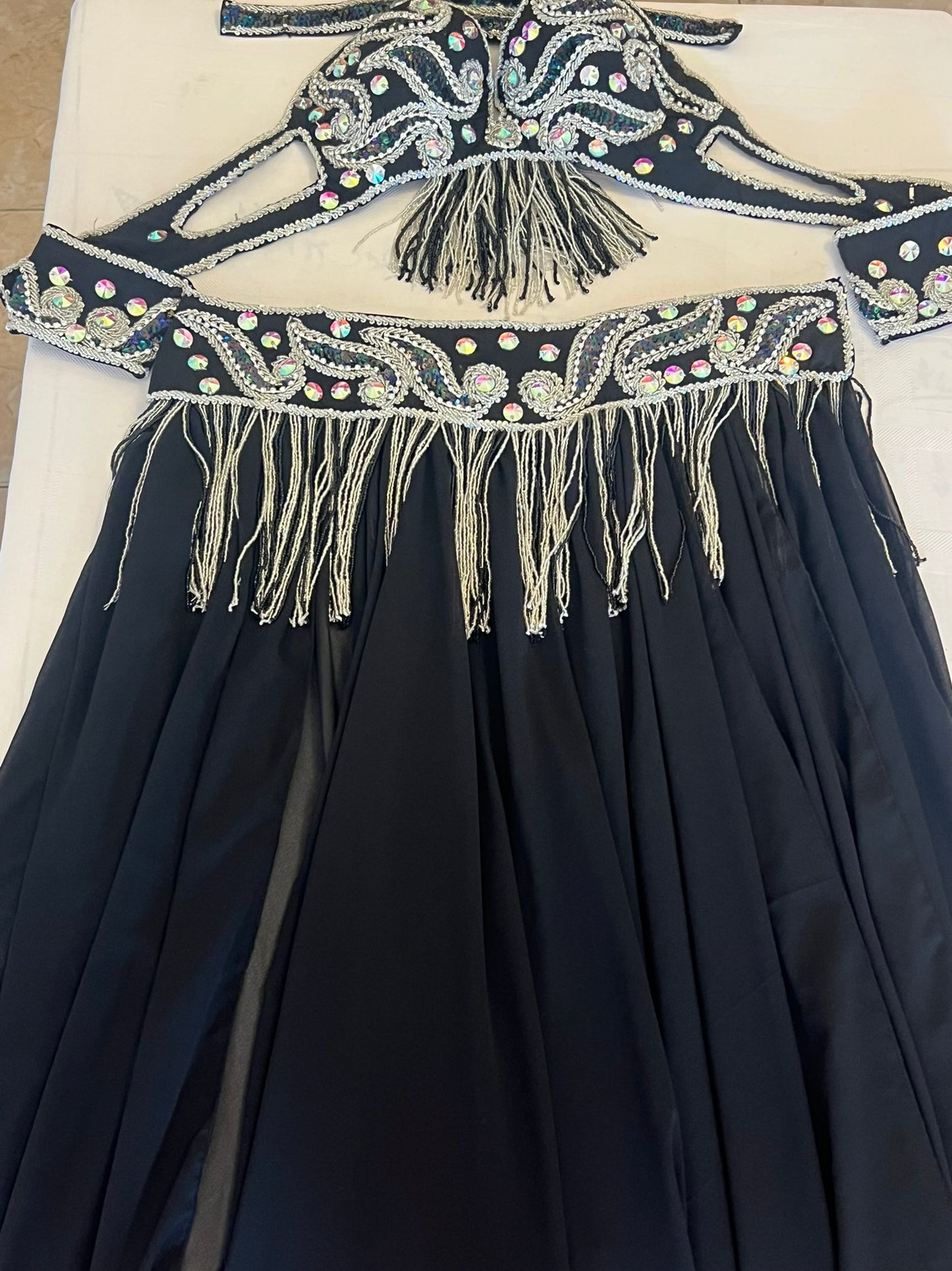 Professional belly dance costume/ Luxurious handmade belly dancer outfit