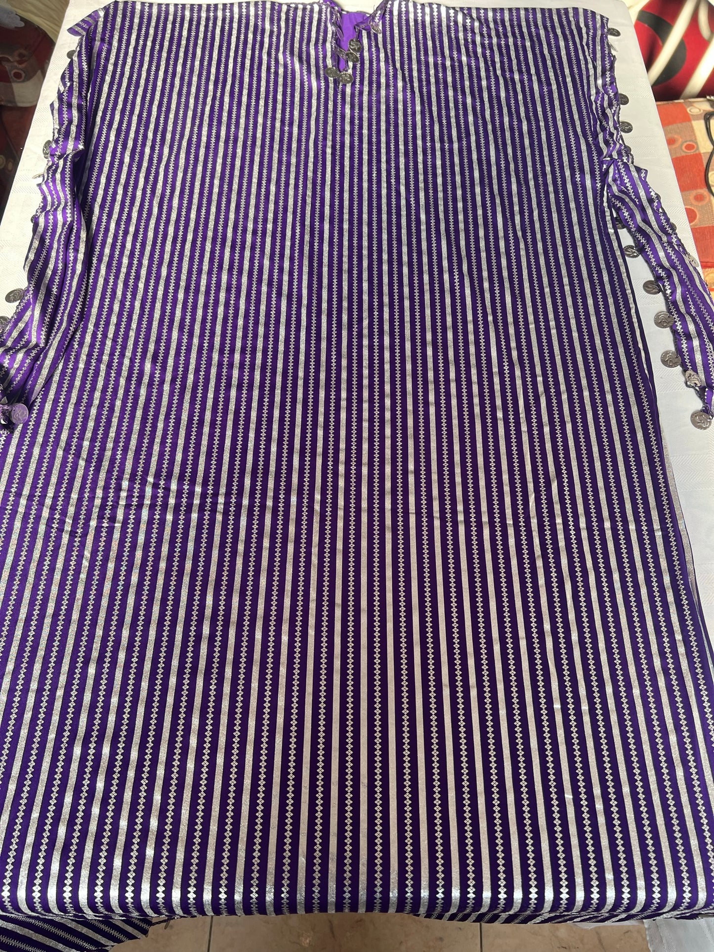 Egyptian belly dance XL - XXL dress, Nancy style striped oriental dancing abaya جلابية رقص شرقى