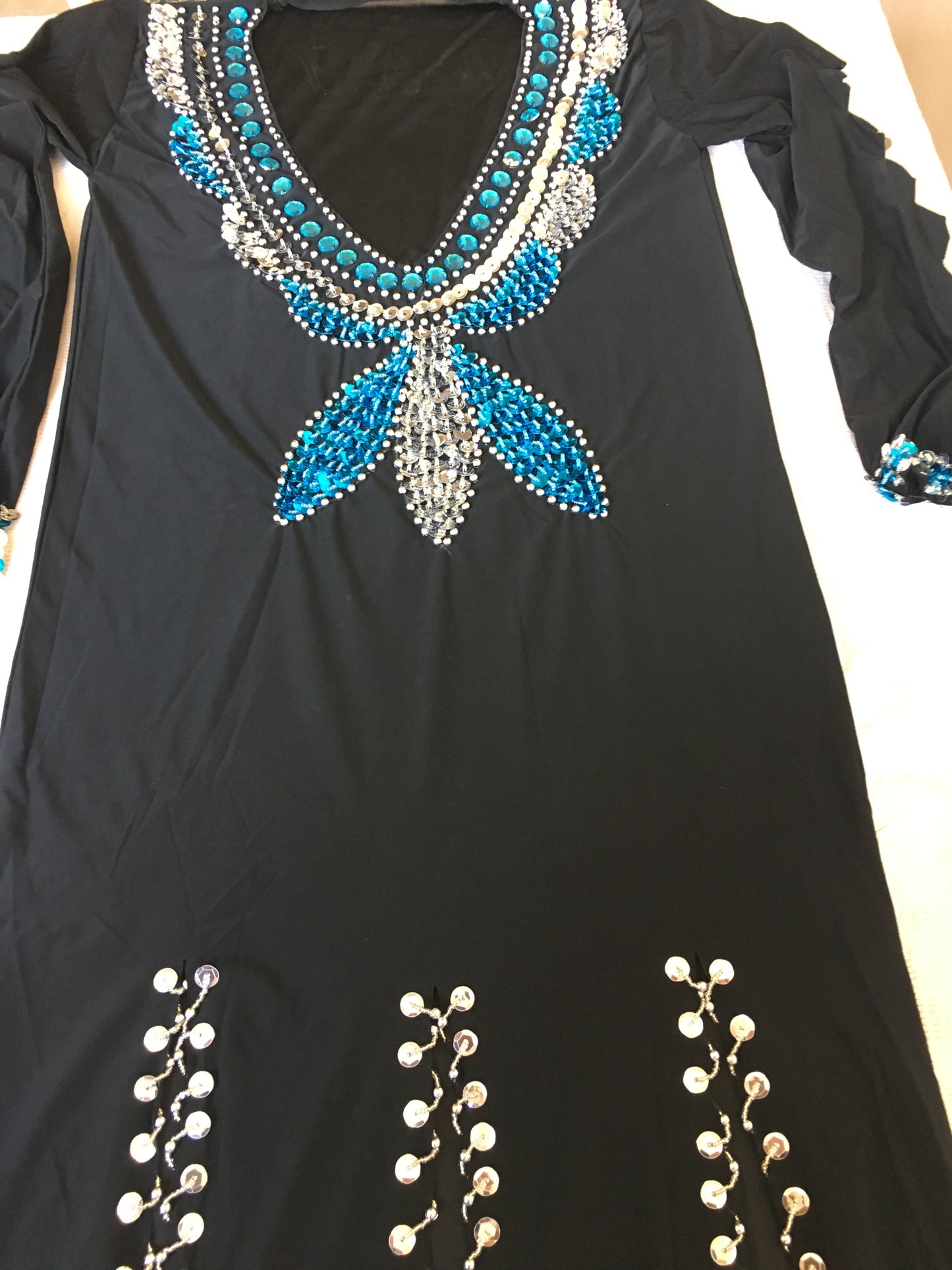 Belly Dance Dress, dancing Costume, Saidi Galabia, Egyptian Oriental Sexy Abaya, Fallahi dance Galabia