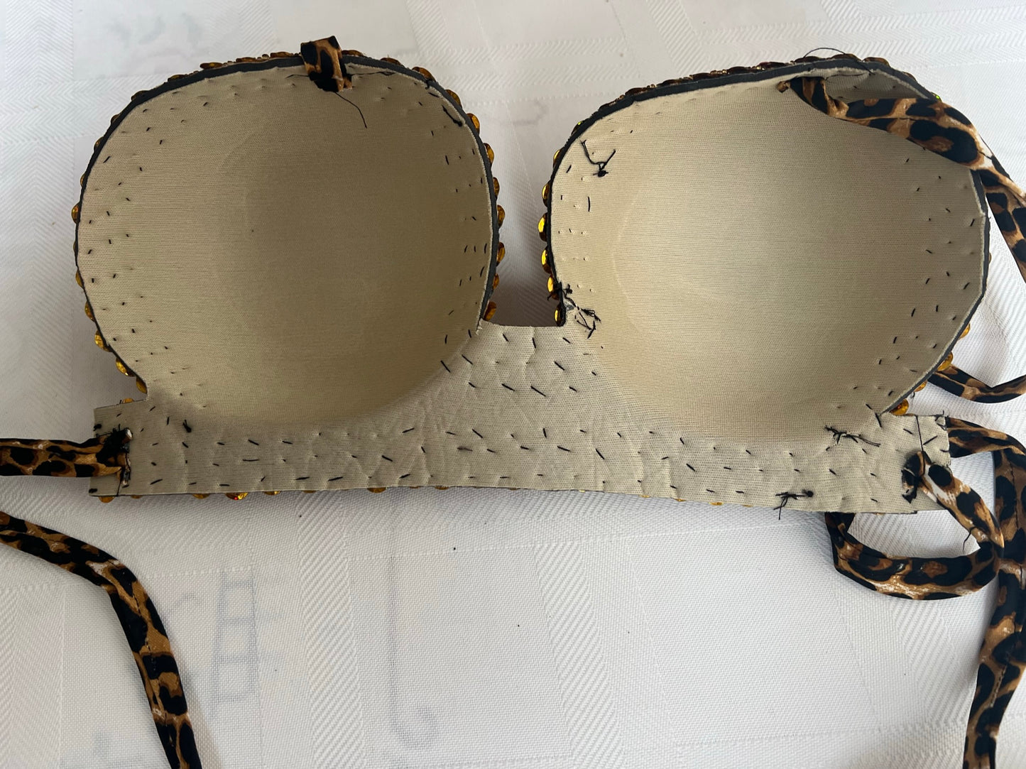 Egyptian belly dance dress with bra, dance Saidi Galabia, one size, leopard