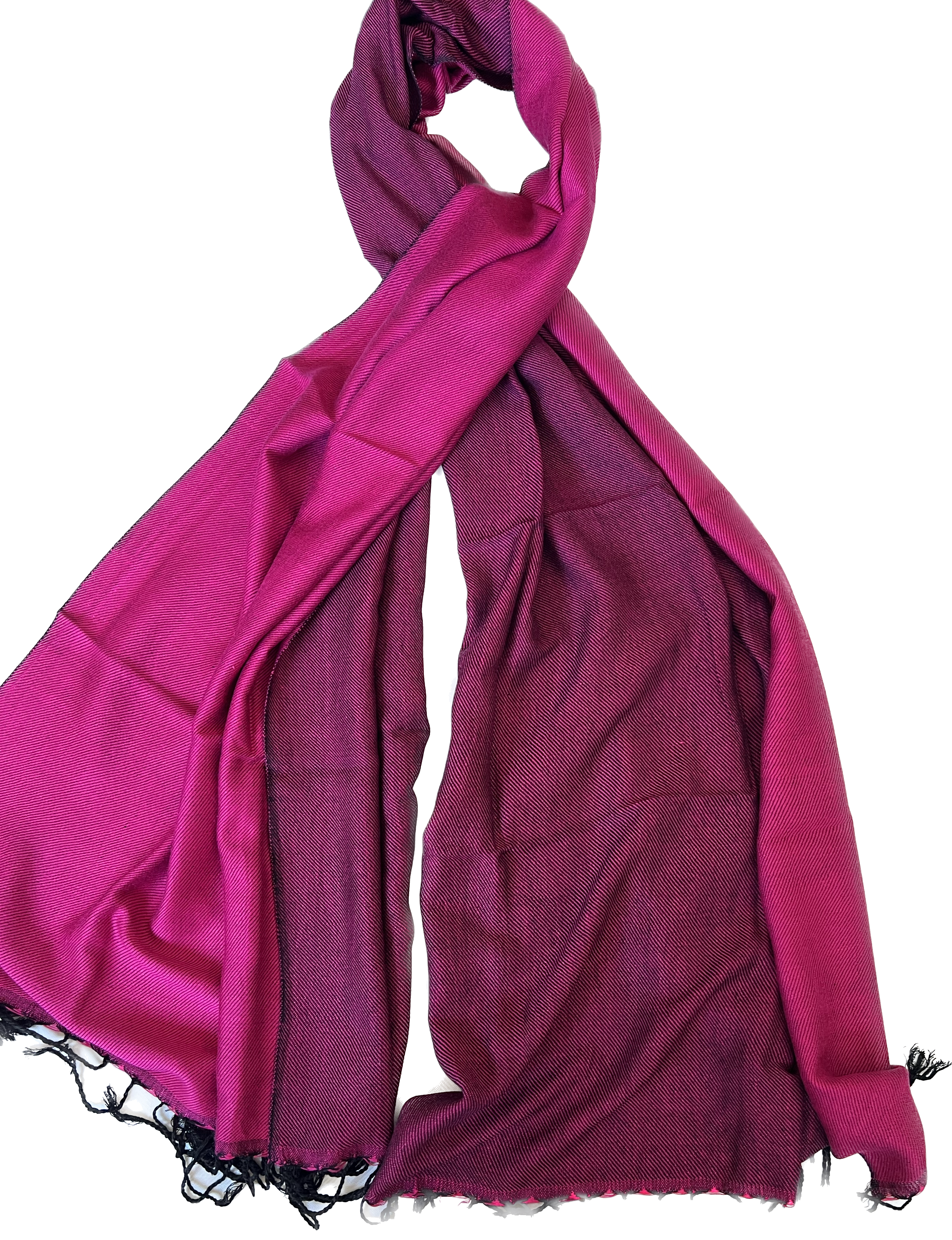Hand Woven Egyptian Cotton Rectangular Shawl Scarf Wrap With Tassels (Women's, Striped)