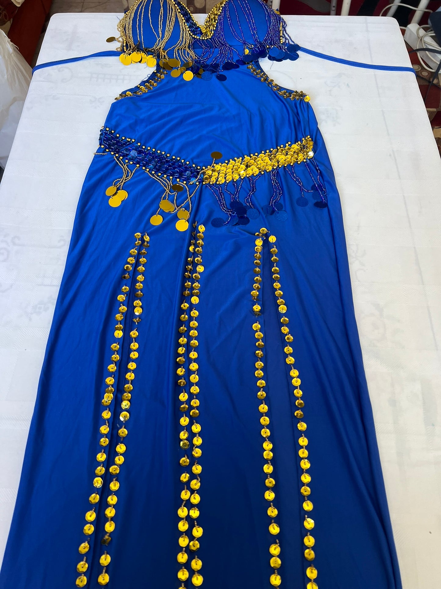 Egyptian Sexy belly dance costume, handmade Black stitched belly dance dress