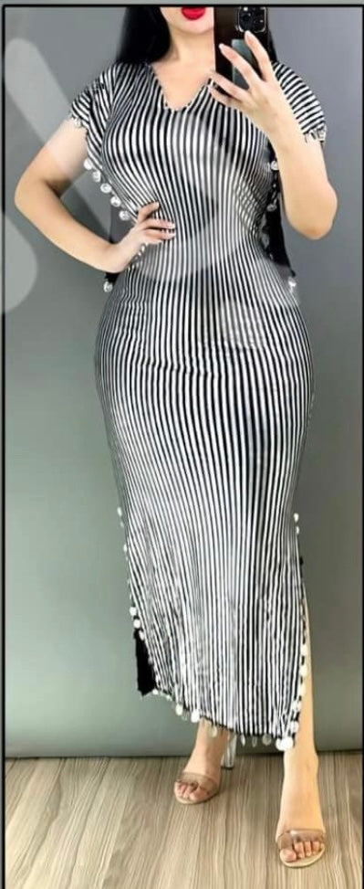Sexy Oriental belly dance dress, one-size striped Nancy style dancing Galabia, Abaya جلابية رقص شرقى
