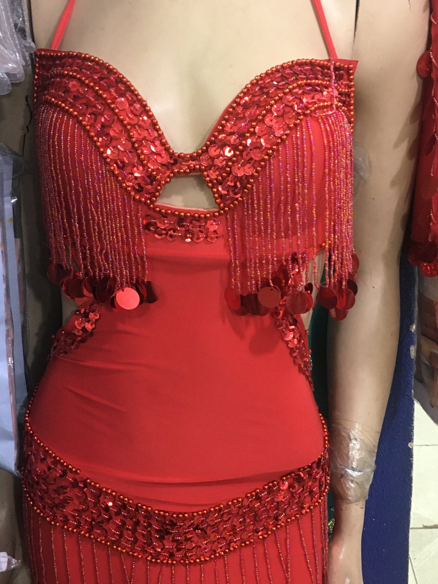 Egyptian Sexy belly dance costume, handmade embroidered bellydance dress unisize