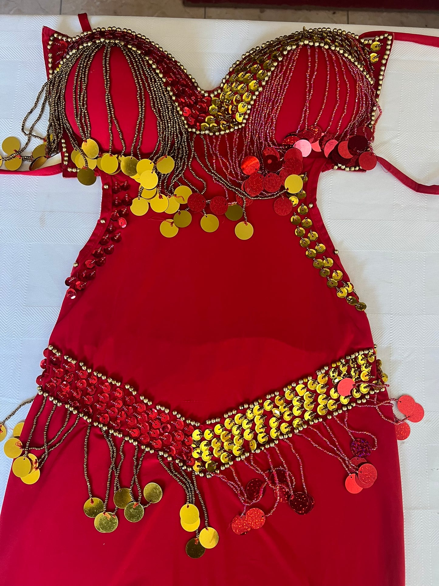 Egyptian Sexy belly dance costume, handmade beaded belly dance dress, بدلة رقص