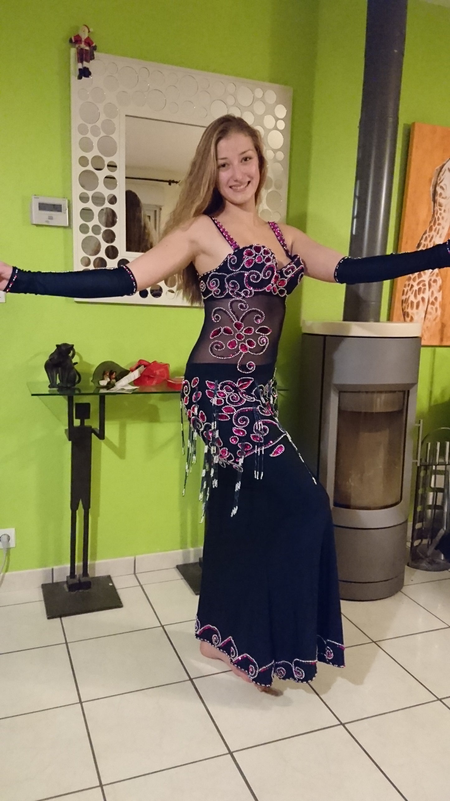 Sexy Egyptian professional belly dance costume, Belly dance Dress Custom-made New oriental one-piece dress, handmade embroidered dance dress