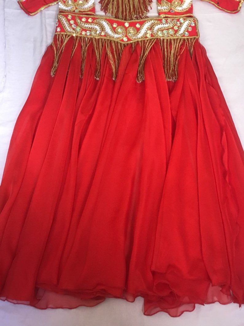 Professional Belly Dance Costume From Egypt BELLYDANCE Custom Made Any Colour, New Handmade Embroidered Outfit, Gypsy oriental dance costume