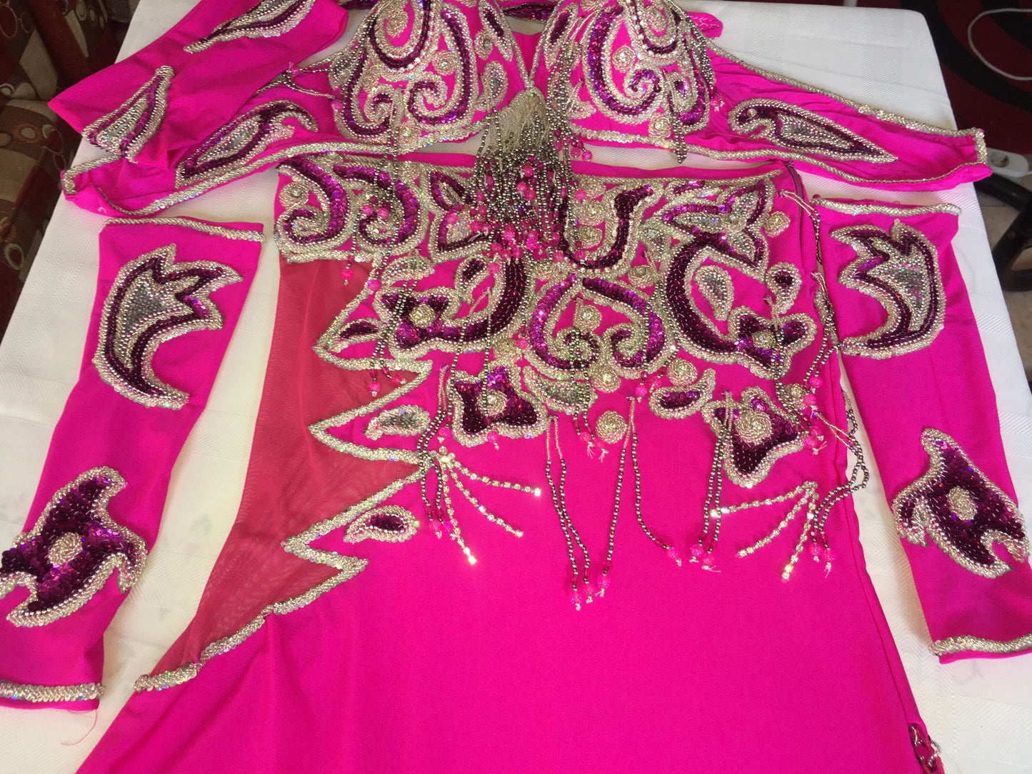 Professional Belly Dance Costume From Egypt BELLYDANCE Custom Made Any Colour ,New Gypsy Dance Outfit, Handmade Embroidered Costume