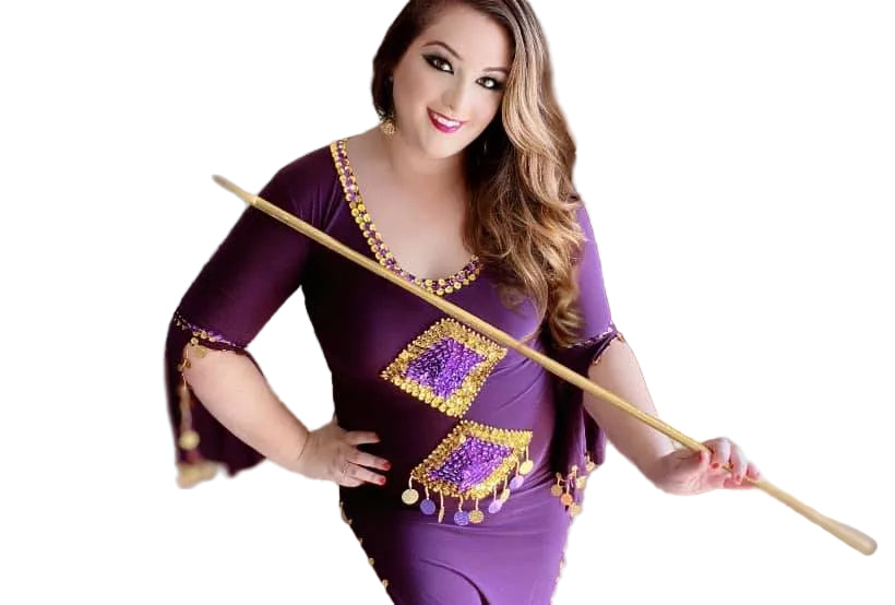 Elegant Royal Purple Belly Dance Dress – Handmade Egyptian Costume with Sequins & Beads