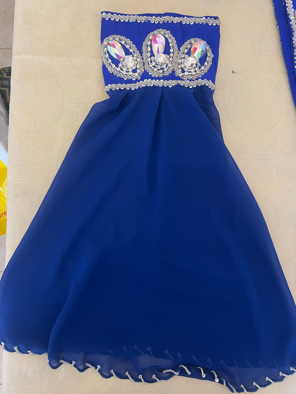 Luxurious high-quality royal blue belly dance costume