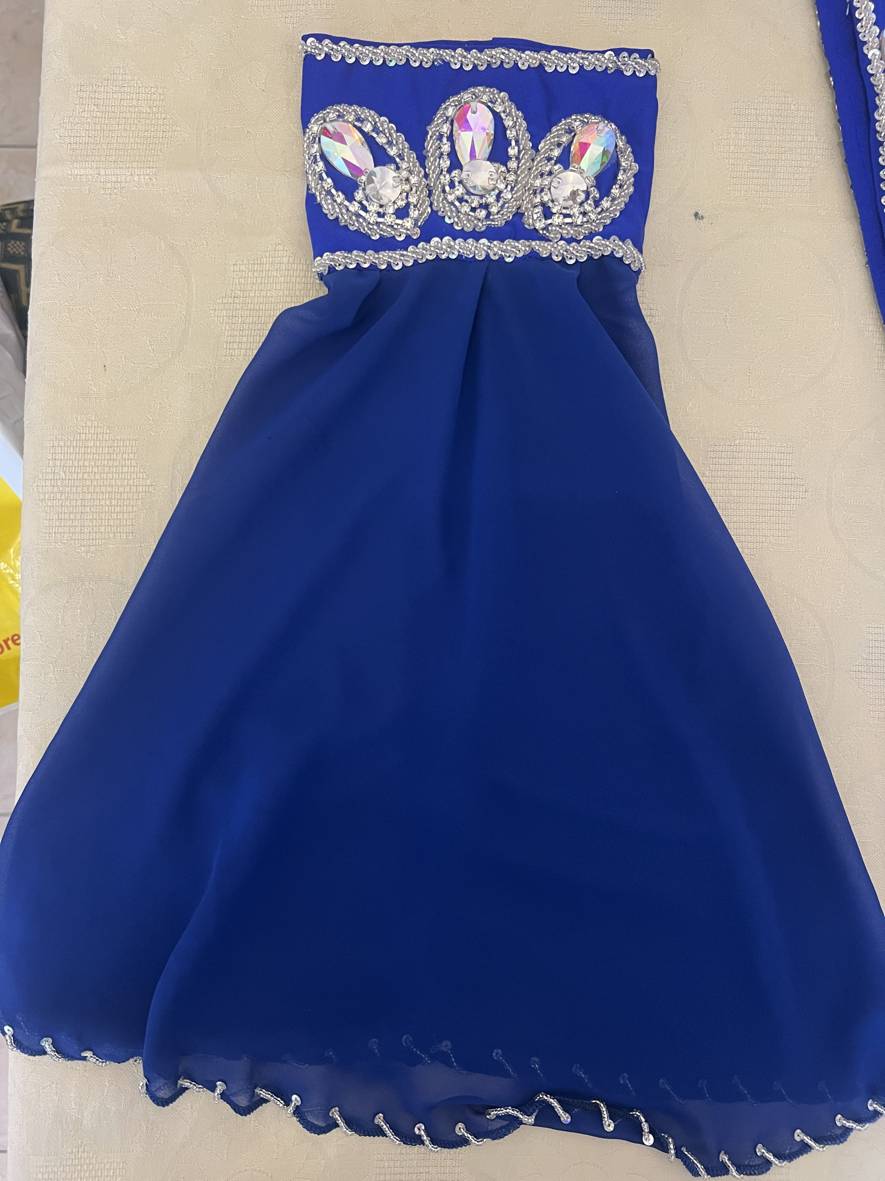 Luxurious high-quality royal blue belly dance costume