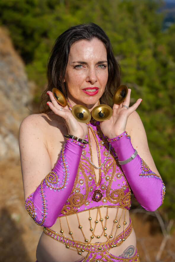 Authentic Egyptian belly dance costume/ Handmade embellished belly dance skirt and top ensemble