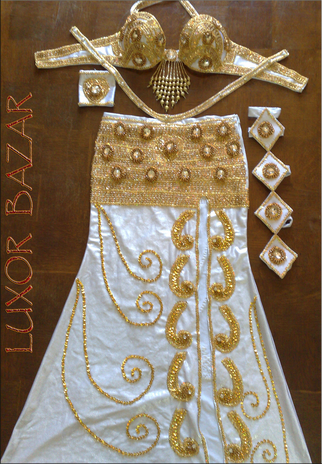 Authentic Egyptian belly dance costume/ custom-made pharaonic style dancing outfit