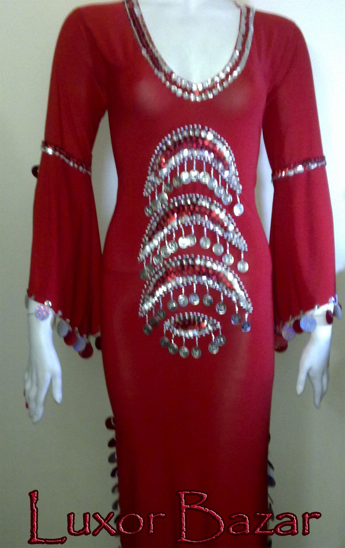 Handmade Egyptian Belly Dance Costume – Sexy Embroidered Dance Dress