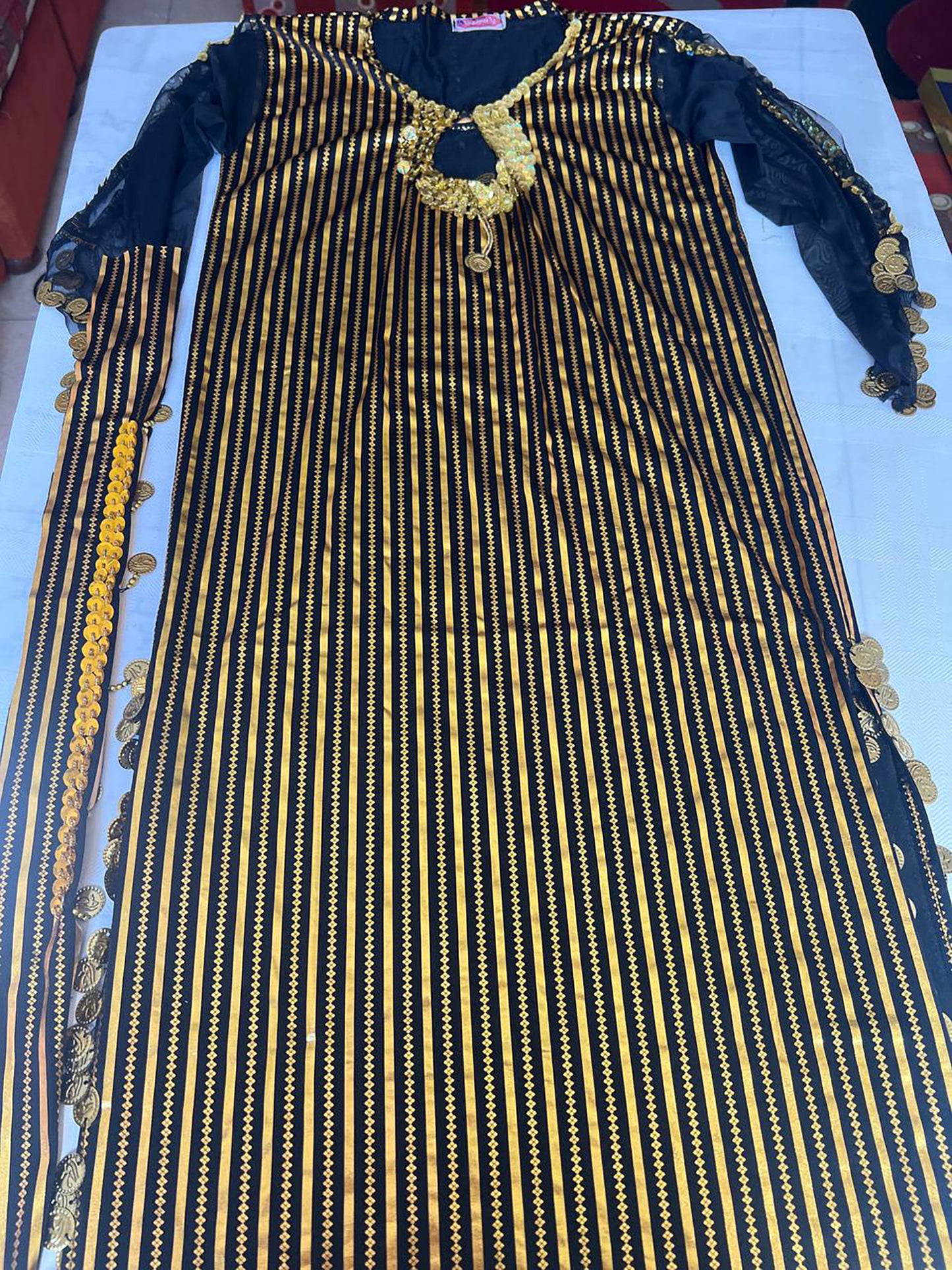 Egyptian new belly dance dress, Fallahi style oriental dance galabia, handmade