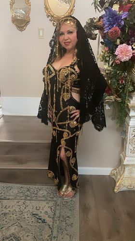 Professional Custom-Made Belly Dance Costume BELLYDANCE Dress + 2 Sleeves, Handmade Embroidered oriental outfit custom made for any size