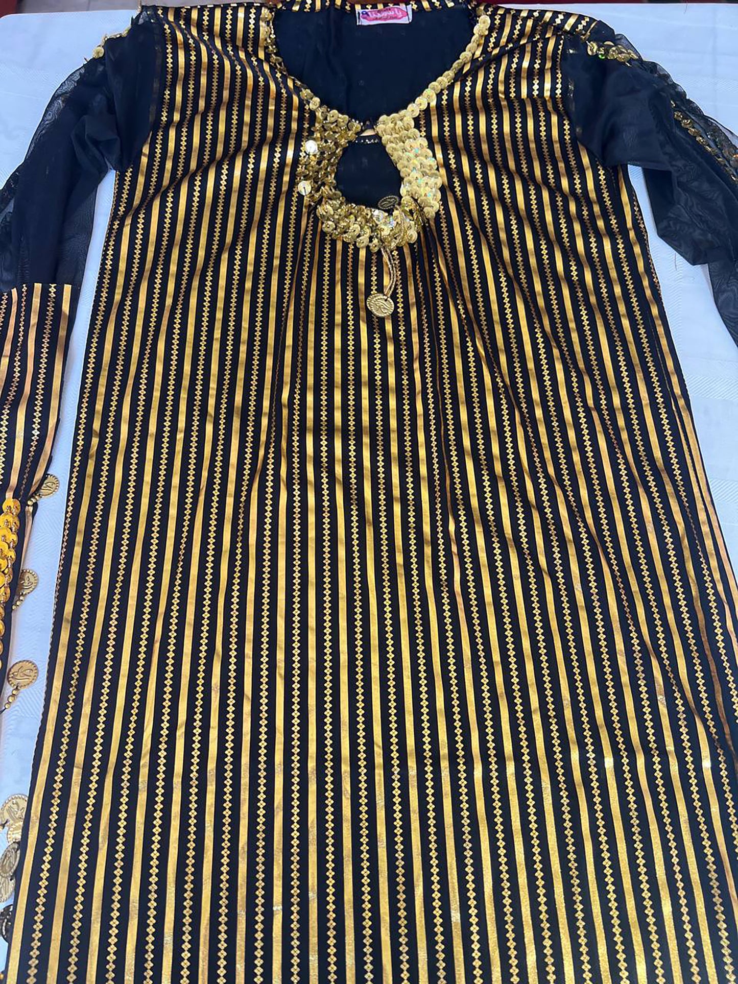 Egyptian new belly dance dress, Fallahi style oriental dance galabia, handmade