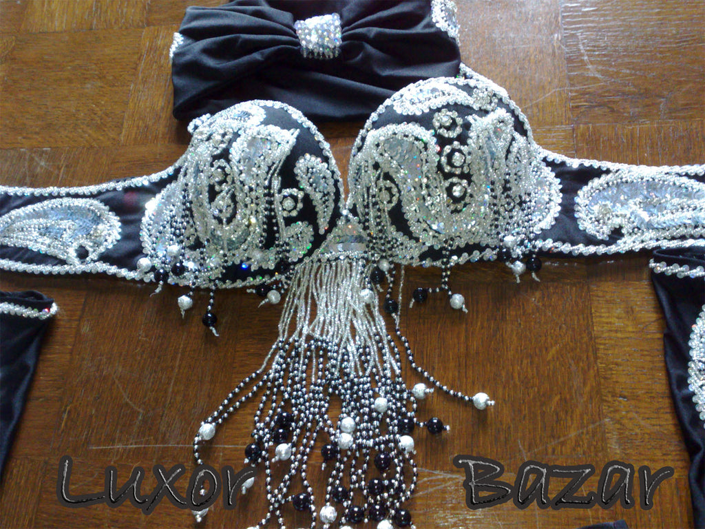Professional Belly Dance Costume from Egypt, Belly dancing Custom Made Outfit, Handmade Embroidered