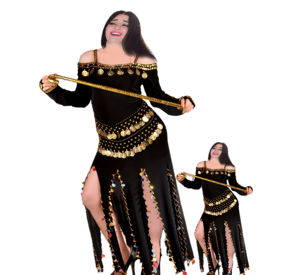 Egyptian Belly Dance Dress Saidi Costume Baladi Galabia Fallahi Abaya Kaftan جلابية رقص شرقى