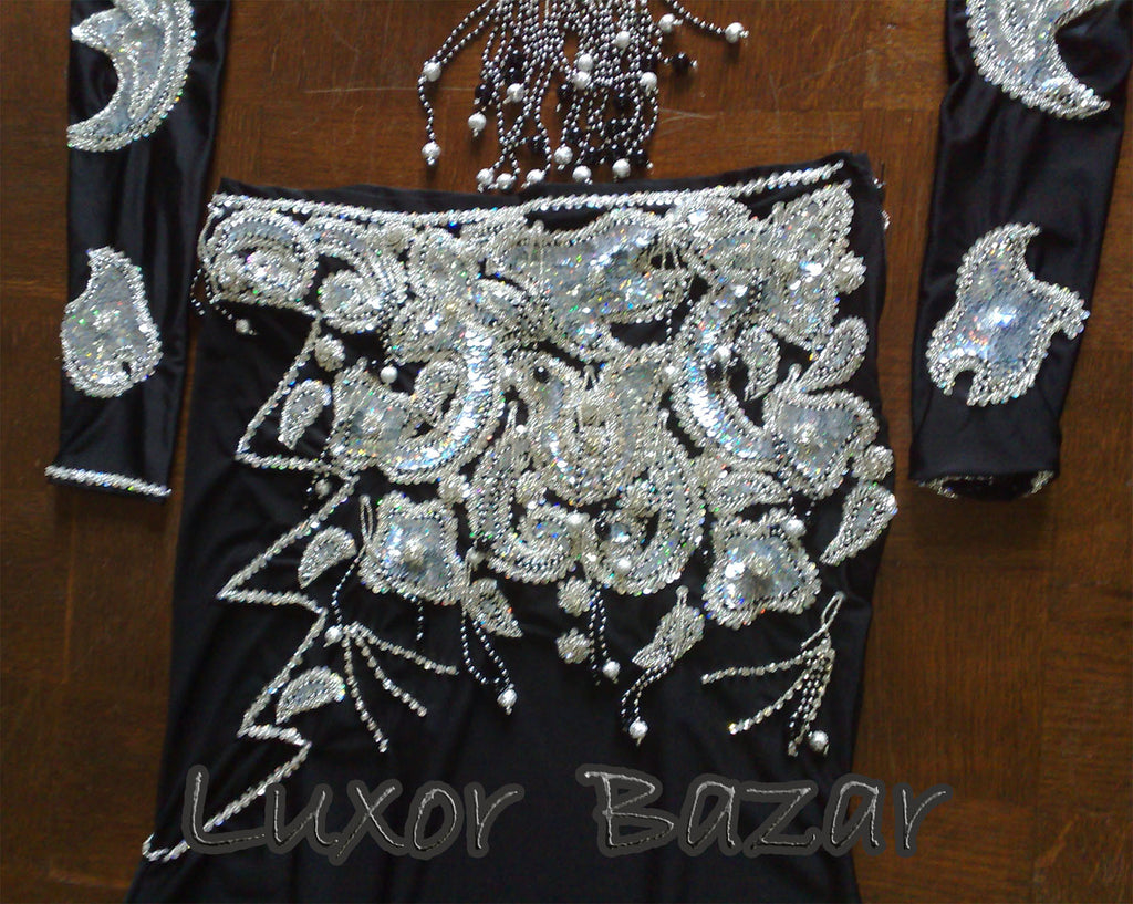 Professional Belly Dance Costume from Egypt, Belly dancing Custom Made Outfit, Handmade Embroidered