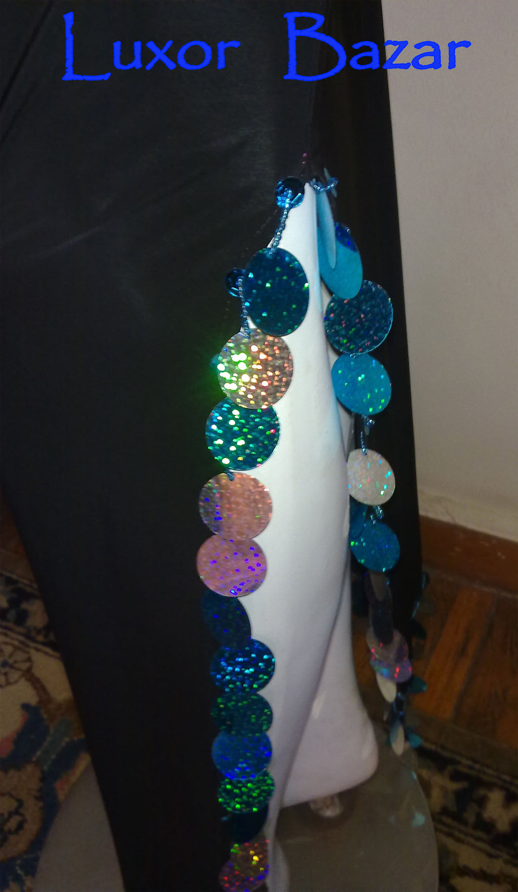 Shimmering Egyptian Belly Dance Galabia – Saidi Folklore Dance Dress - Handmade embellished