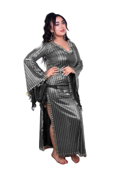 Egyptian belly dance striped dress, Saidi dancing Galabia, handmade dance outfit جلابية رقص شرقى صعيدى