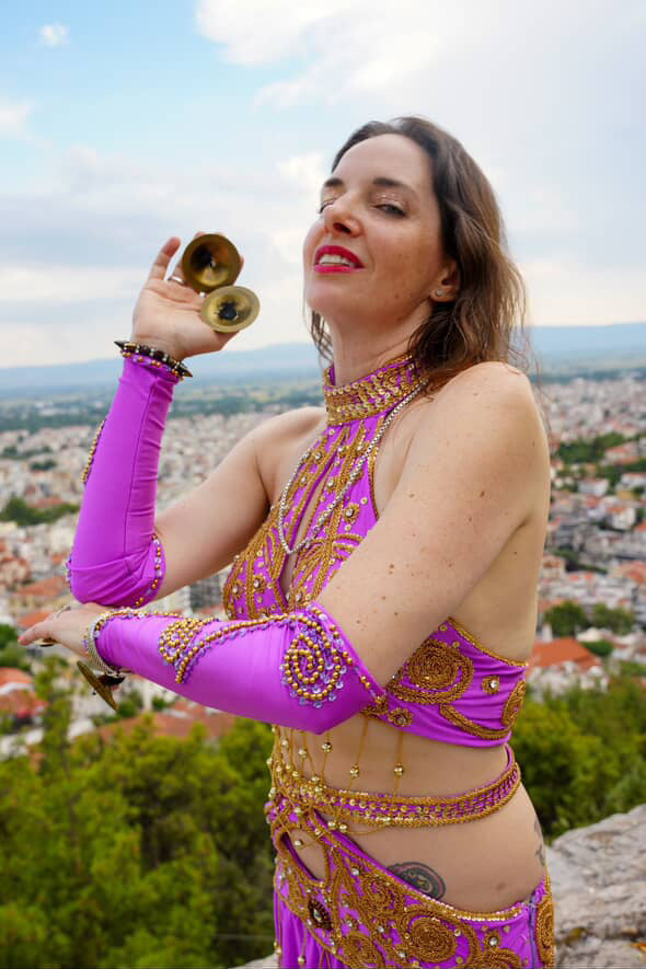 Authentic Egyptian Handmade Belly Dance Costume – Embellished Skirt & Top Oriental Ensemble