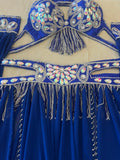 Luxurious high-quality royal blue belly dance costume