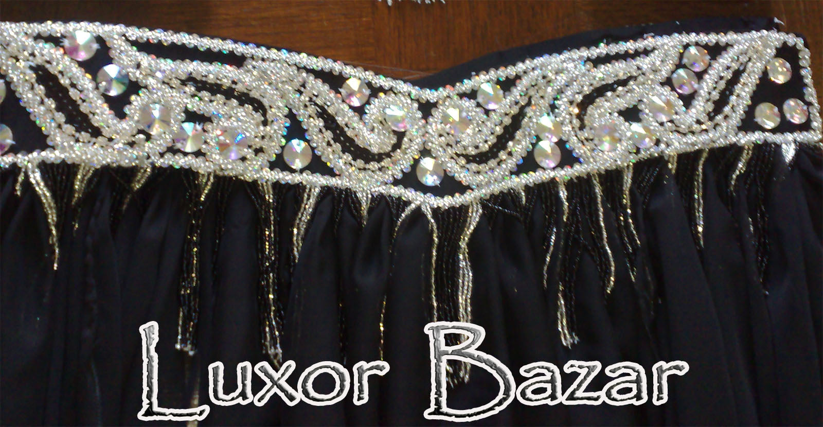Professional Belly Dance Costume, Egyptian Custom-Made Belly dancer outfit, Belly dance bra, belt, chiffon skirt and arm pieces.