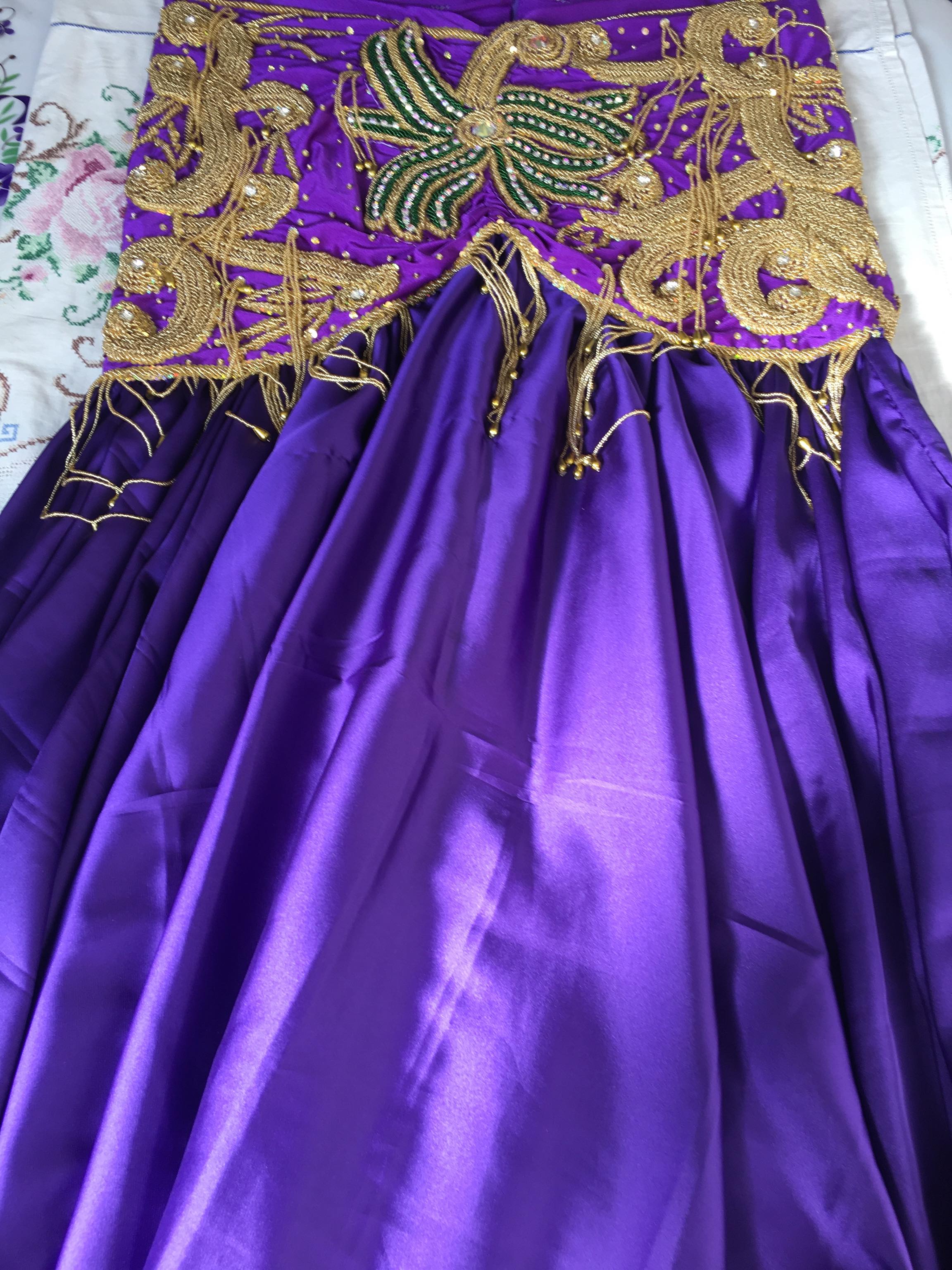 Handmade Egyptian Belly Dance Costume – Custom-Made Oriental Dress – Gypsy-Inspired Professional Outfit