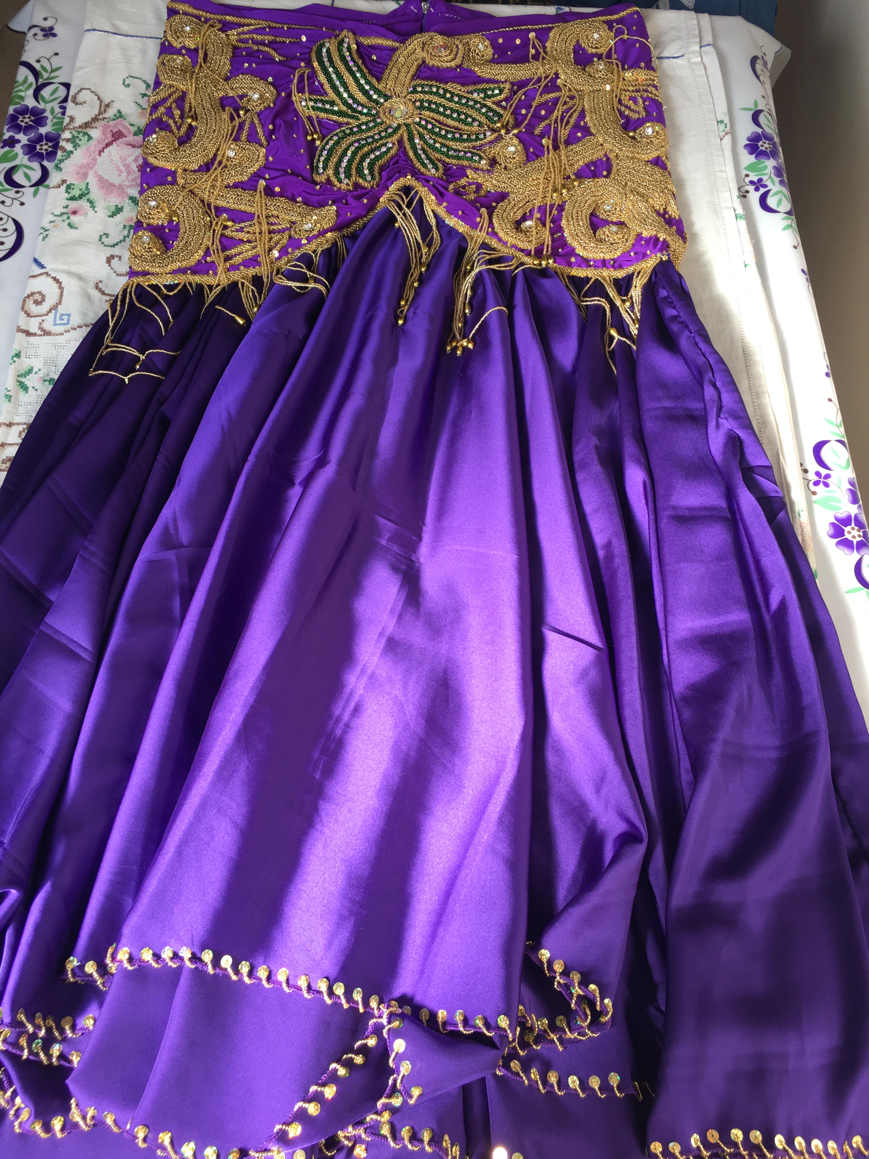 Handmade Egyptian Belly Dance Costume – Custom-Made Oriental Dress – Gypsy-Inspired Professional Outfit