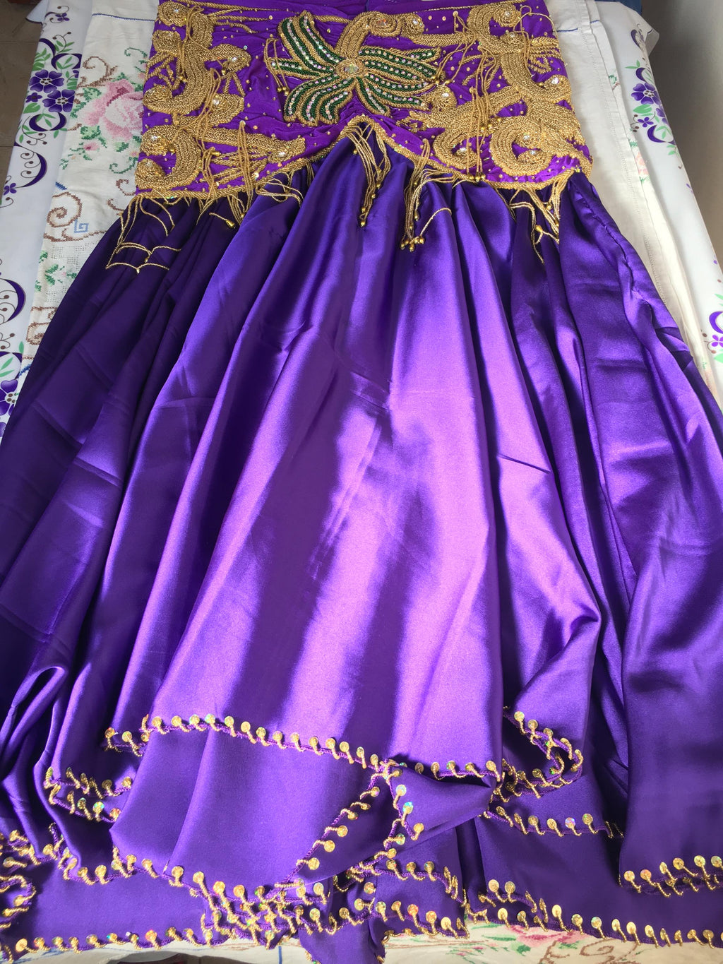 Handmade Egyptian Belly Dance Costume – Custom-Made Oriental Dress – Gypsy-Inspired Professional Outfit