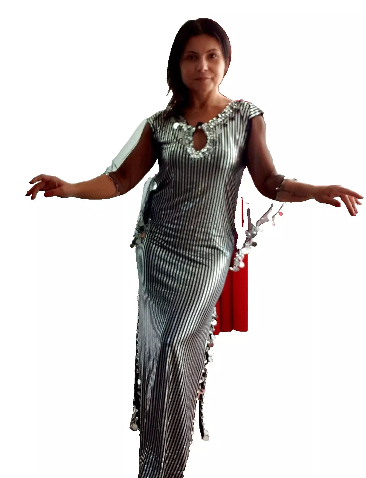 Egyptian sexy belly dance handmade embellished dress Saidi belly dance outfit, حلابية رقص شرقى
