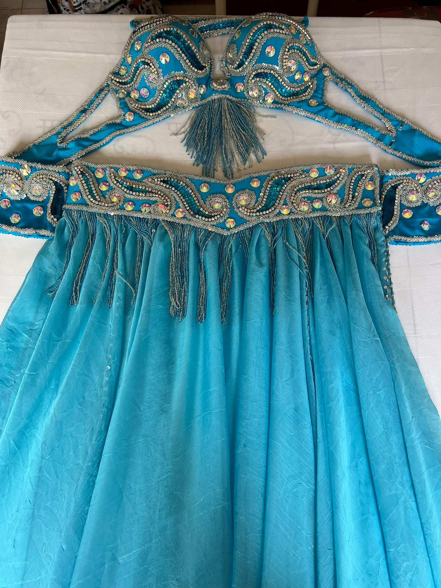 Professional Egyptian belly dance costume, custom-made belly dance outfit, handmade stitched women dancing ensemble, Sexy dancing outfit.