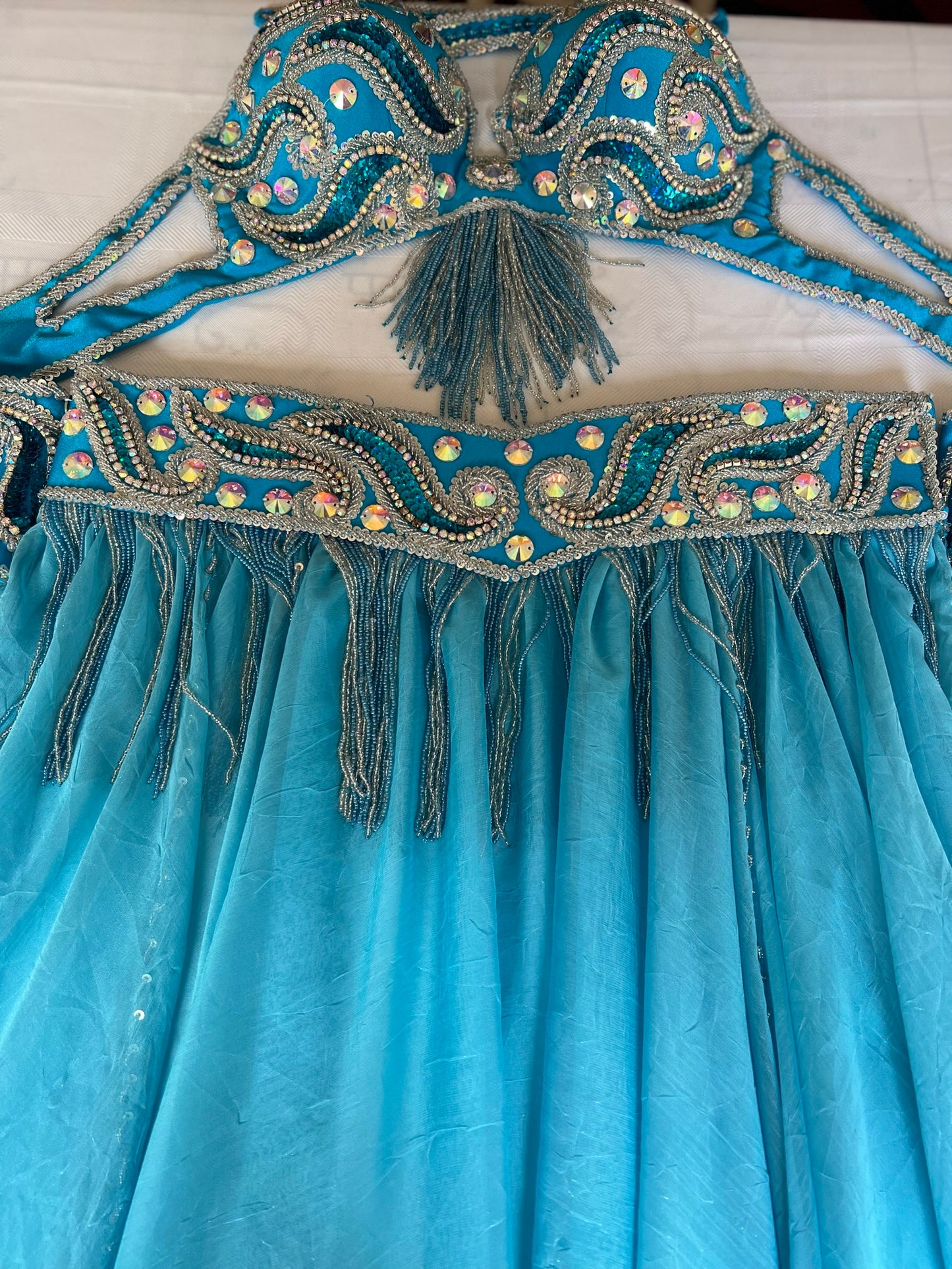 Professional Egyptian belly dance costume, custom-made belly dance outfit, handmade stitched women dancing ensemble, Sexy dancing outfit.