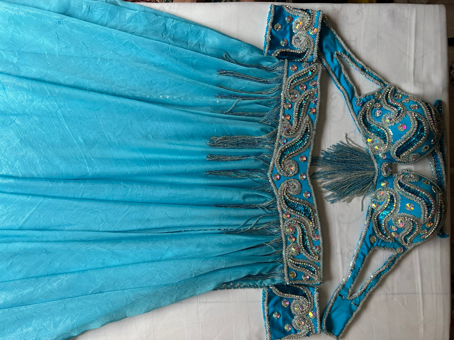Professional Egyptian belly dance costume, custom-made belly dance outfit, handmade stitched women dancing ensemble, Sexy dancing outfit.