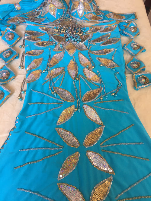 Custom Belly Dance Costume from Egypt – Beaded Lycra Set