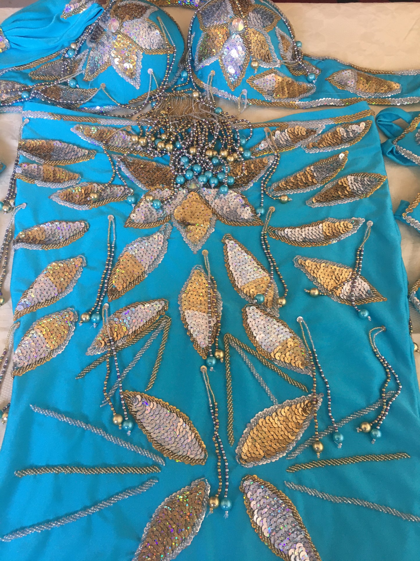 Professional Belly Dance Costume from Egypt BELLYDANCE Custom Made Any Colour, New Gypsy Dance Outfit, Handmade Embroidered Costume.