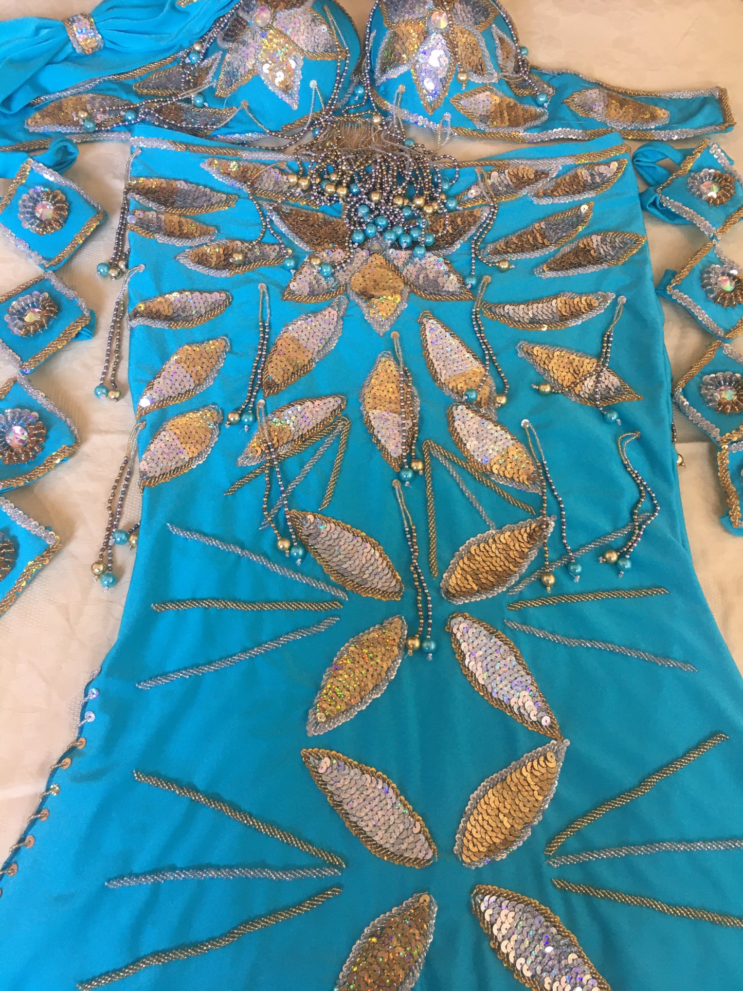 Professional Belly Dance Costume from Egypt BELLYDANCE Custom Made Any Colour, New Gypsy Dance Outfit, Handmade Embroidered Costume.
