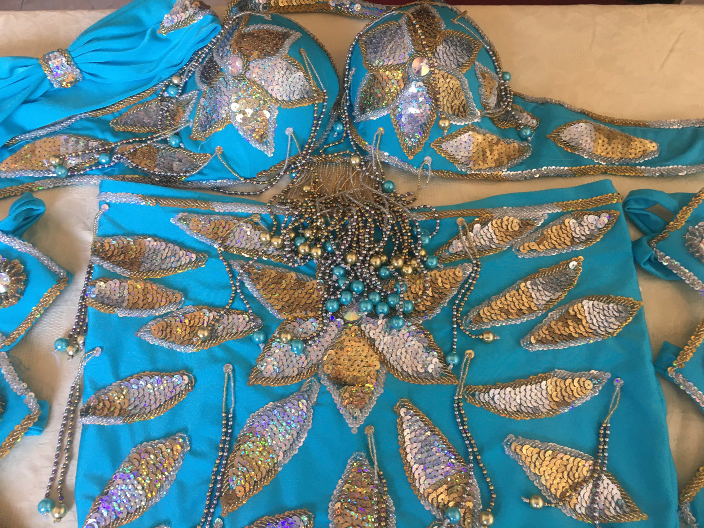 Professional Belly Dance Costume from Egypt BELLYDANCE Custom Made Any Colour, New Gypsy Dance Outfit, Handmade Embroidered Costume.