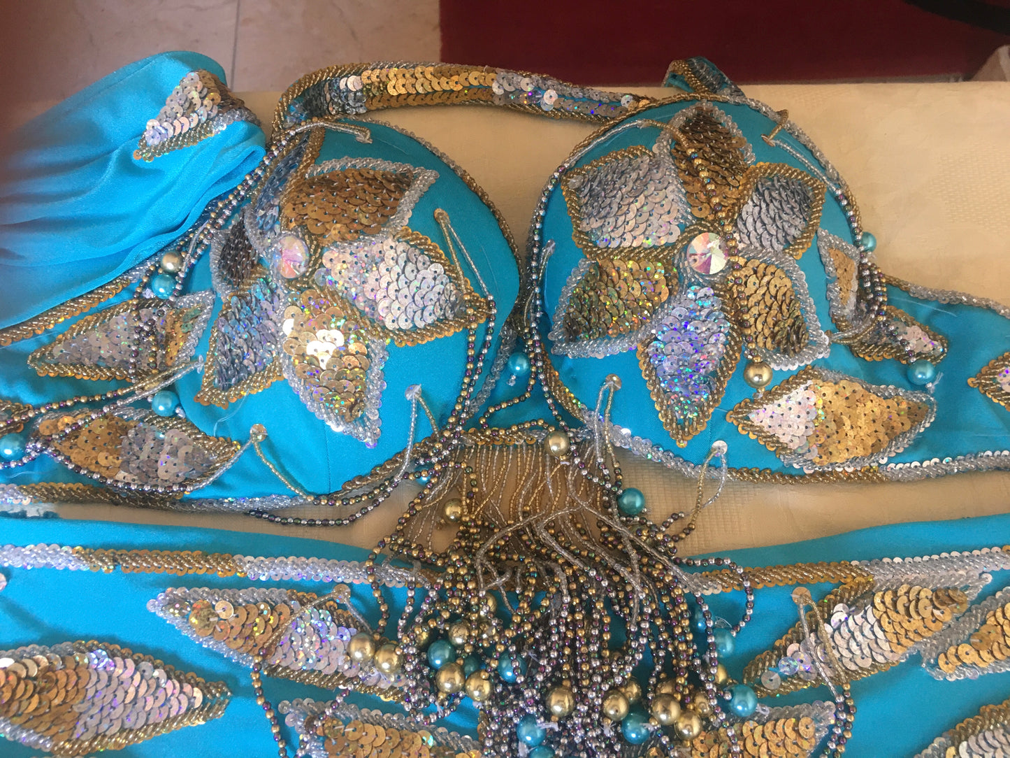Professional Belly Dance Costume from Egypt BELLYDANCE Custom Made Any Colour, New Gypsy Dance Outfit, Handmade Embroidered Costume.